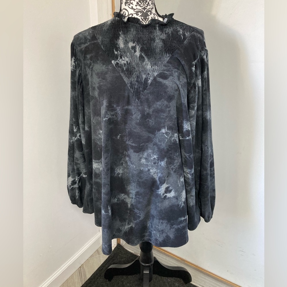 LulaRoe Clara, size L, black/white marble, 88% polyester, 12% spandex.